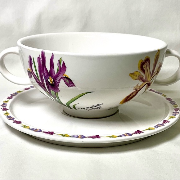 Iris Soup bowl with saucer.Like new. - Picture 3 of 12